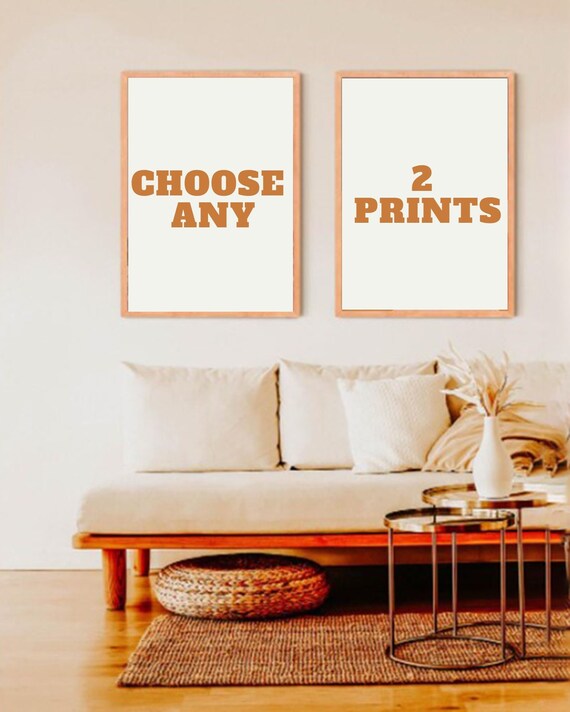 Custom Set of 2 Wall Art Prints / Living Room Wall Art / Boho Etsy