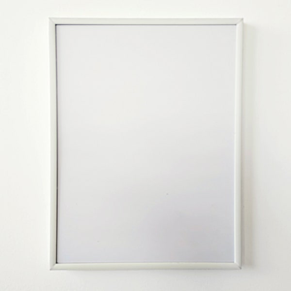 Minimalist White Metal Picture Frame, Modern Metal White Photo Frame, 5x7, 8x10, 12x16, 16x20, 18x24, 19x27, 24x36 inch Poster Frame