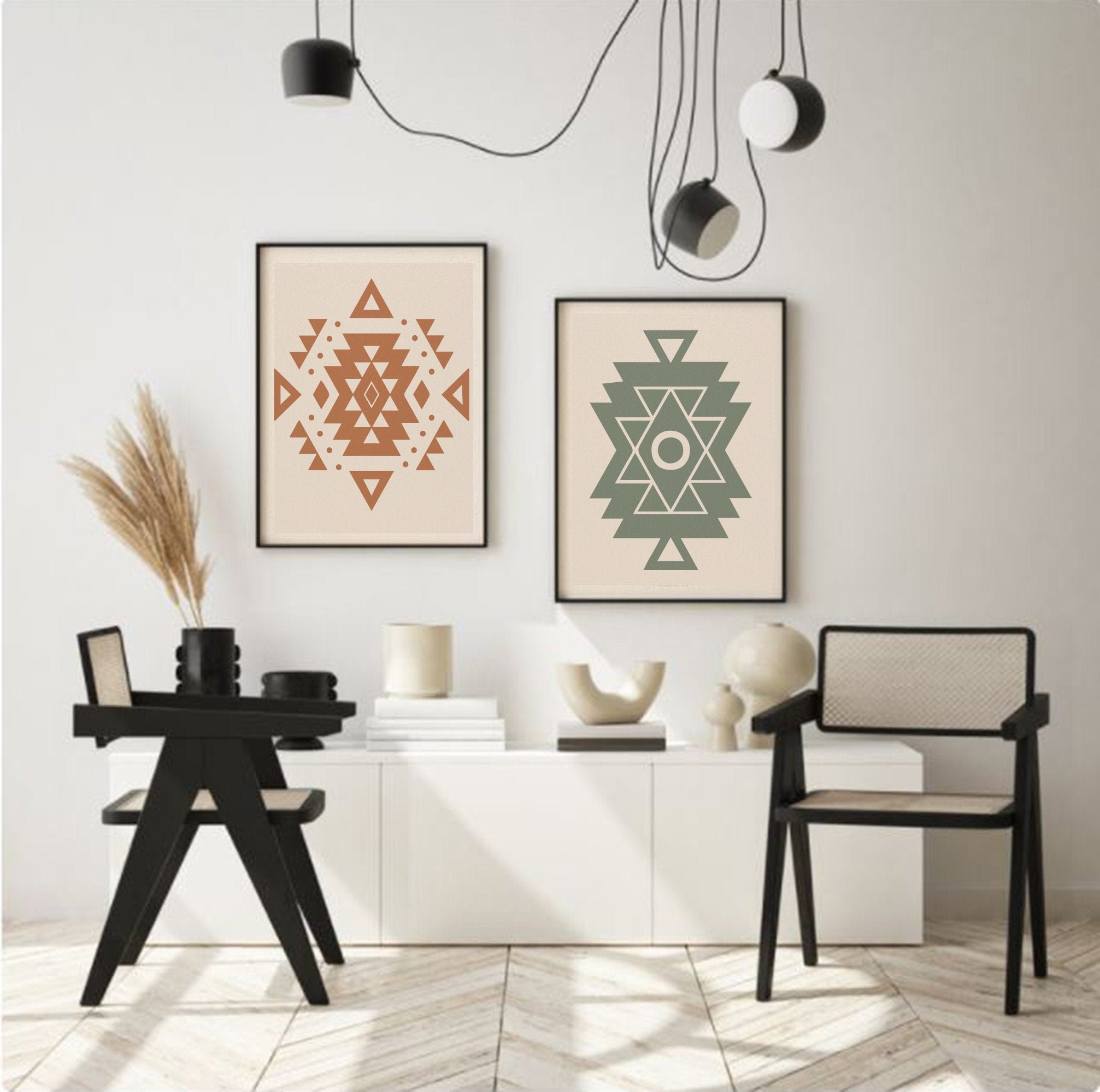 Aztec Wall Art Set of 2 / Boho Aztec Art Print / Geometric Etsy Canada