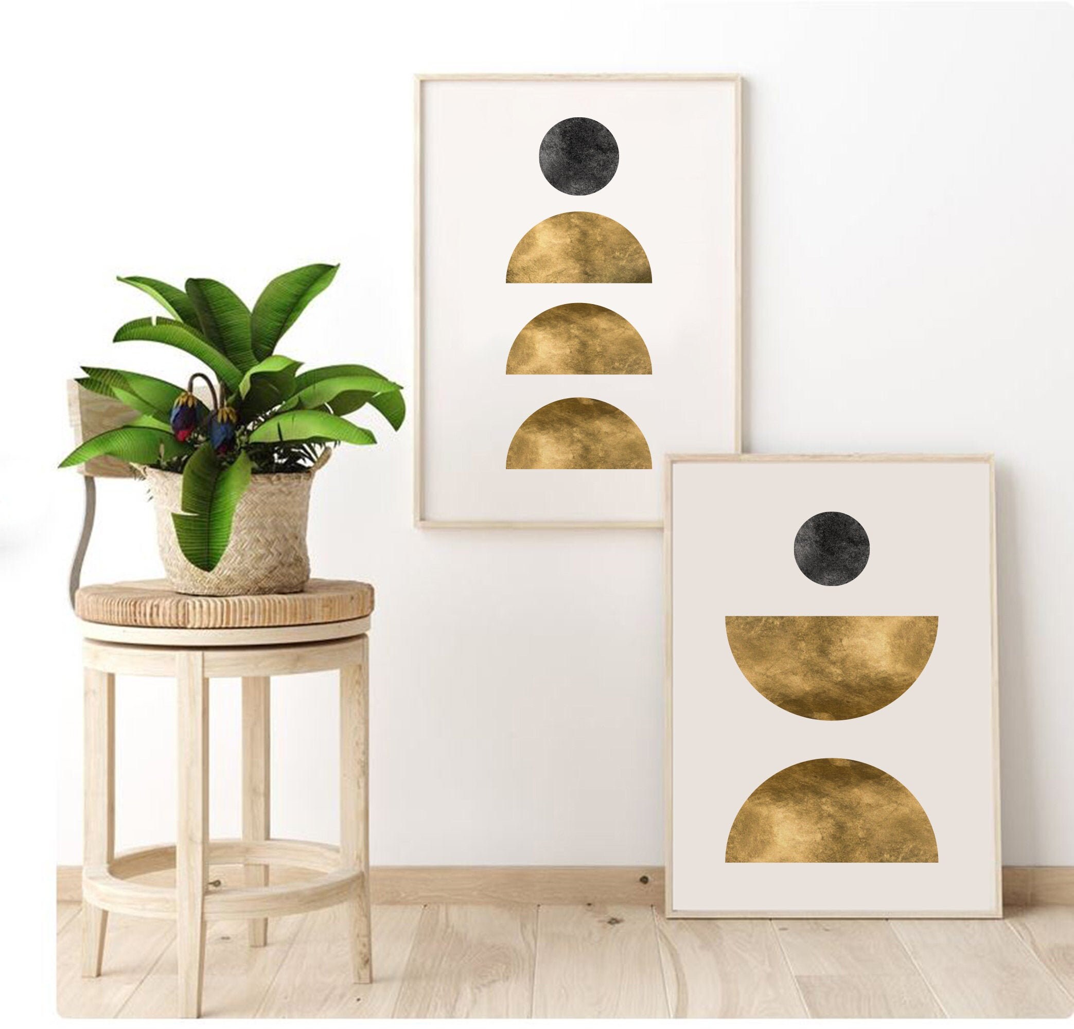 Gold Wall Art / Mid Century Modern Gallery Wall Set / - Etsy