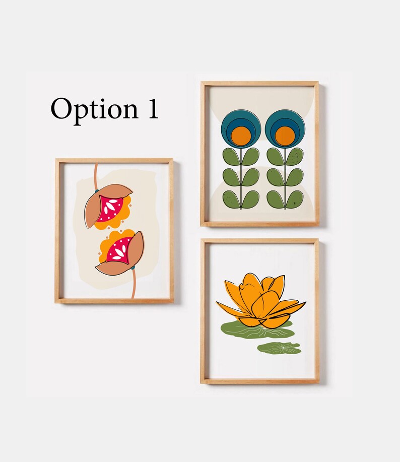 3 Piece Floral Wall Art / Flower Wall Art / Botanical Art / Etsy Canada
