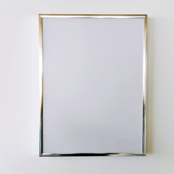 Modern Silver Picture Frame, Minimalist Metal Silver Photo Frame, 5x7, 8x10, 12x16, 16x20, 18x24, 19x27, 24x36 inch, Poster Silver Frame