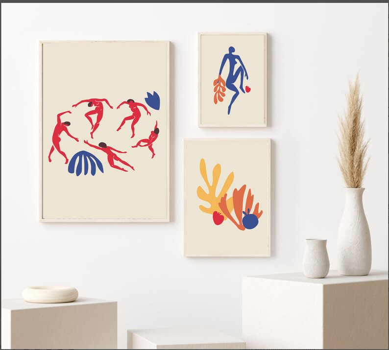 Henri Matisse Print Set of 6 / Exhibition Wall Art / Matisse Cut Out / Boho Living Room Wall Art / French Museum Poster / Matisse Flower Art image 6