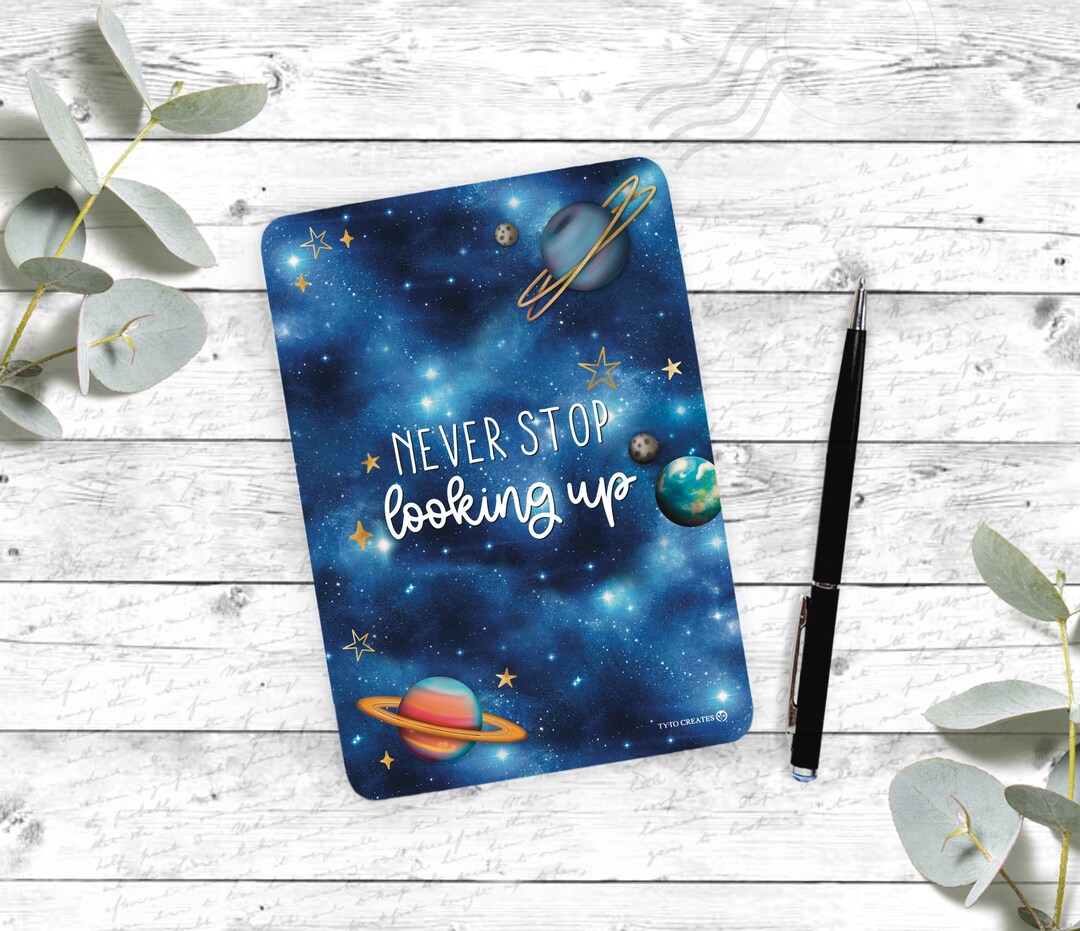 Never Stop Looking up A6 Postcard Galaxy Journaling Card Etsy