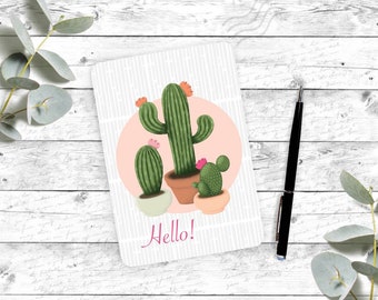 Hello Cactus A6 Postcard | Illustration postcard | Art Print | Stationery | Cacti Print | Plant Gifts | Notecard