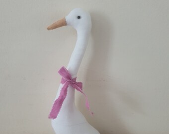 Small size Mr Goose. Handmade linen goose. Home decor and gift idea