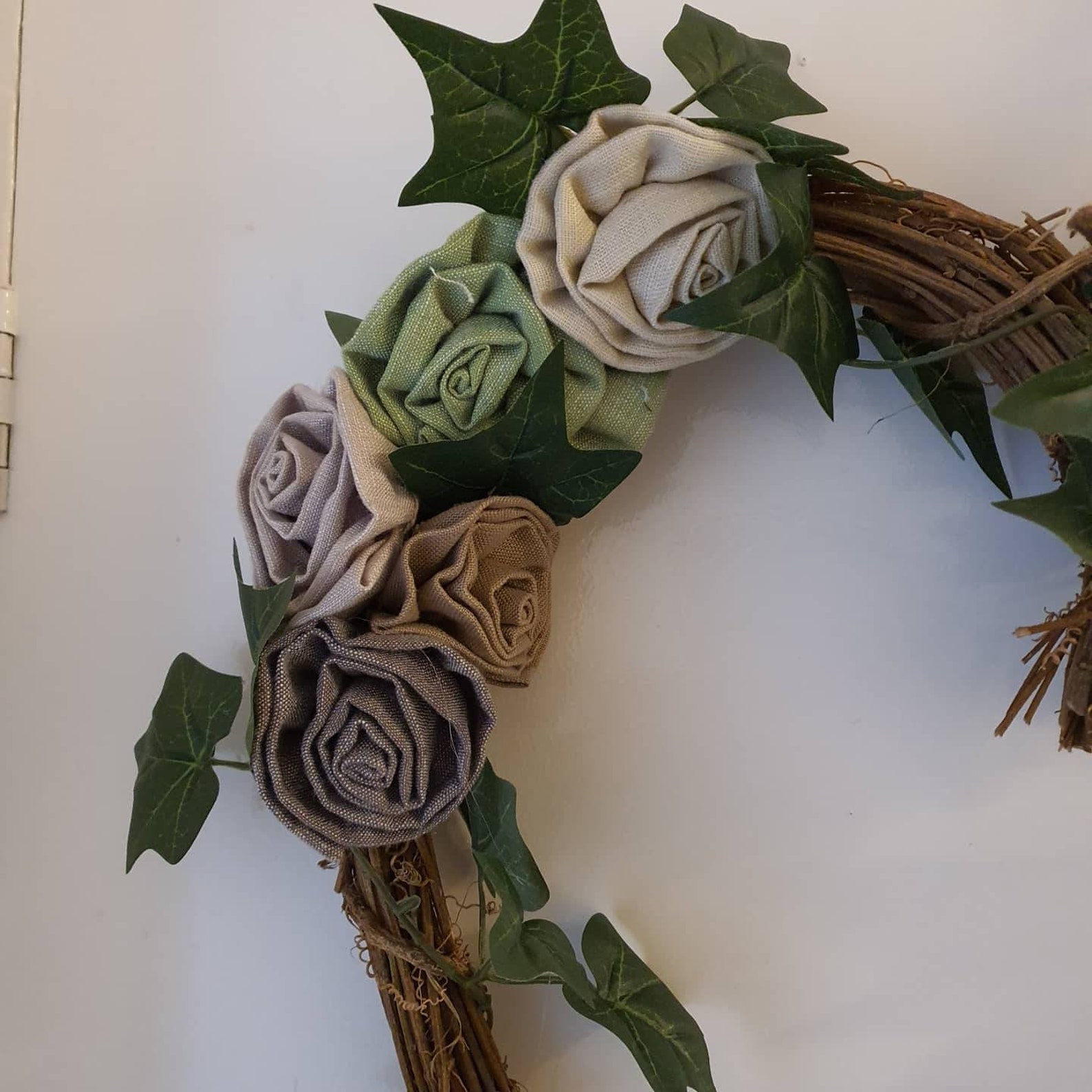 Extra Large 42cm Floral Wicker Wreath. Handmade Flowers. Home Etsy