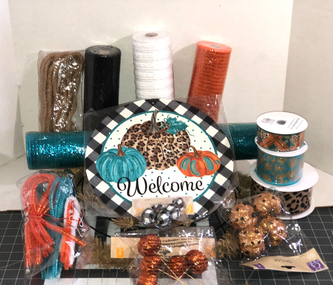 Fall Wreath Kit Pumpkin Wreath Kit Fall Wreath Kit Etsy