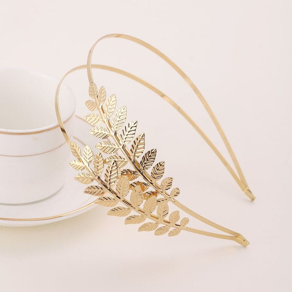Gold Leaf Headband Etsy