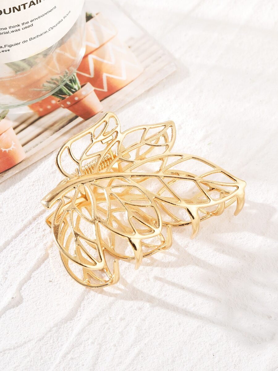 Leaf Design Hair Claw - Etsy UK