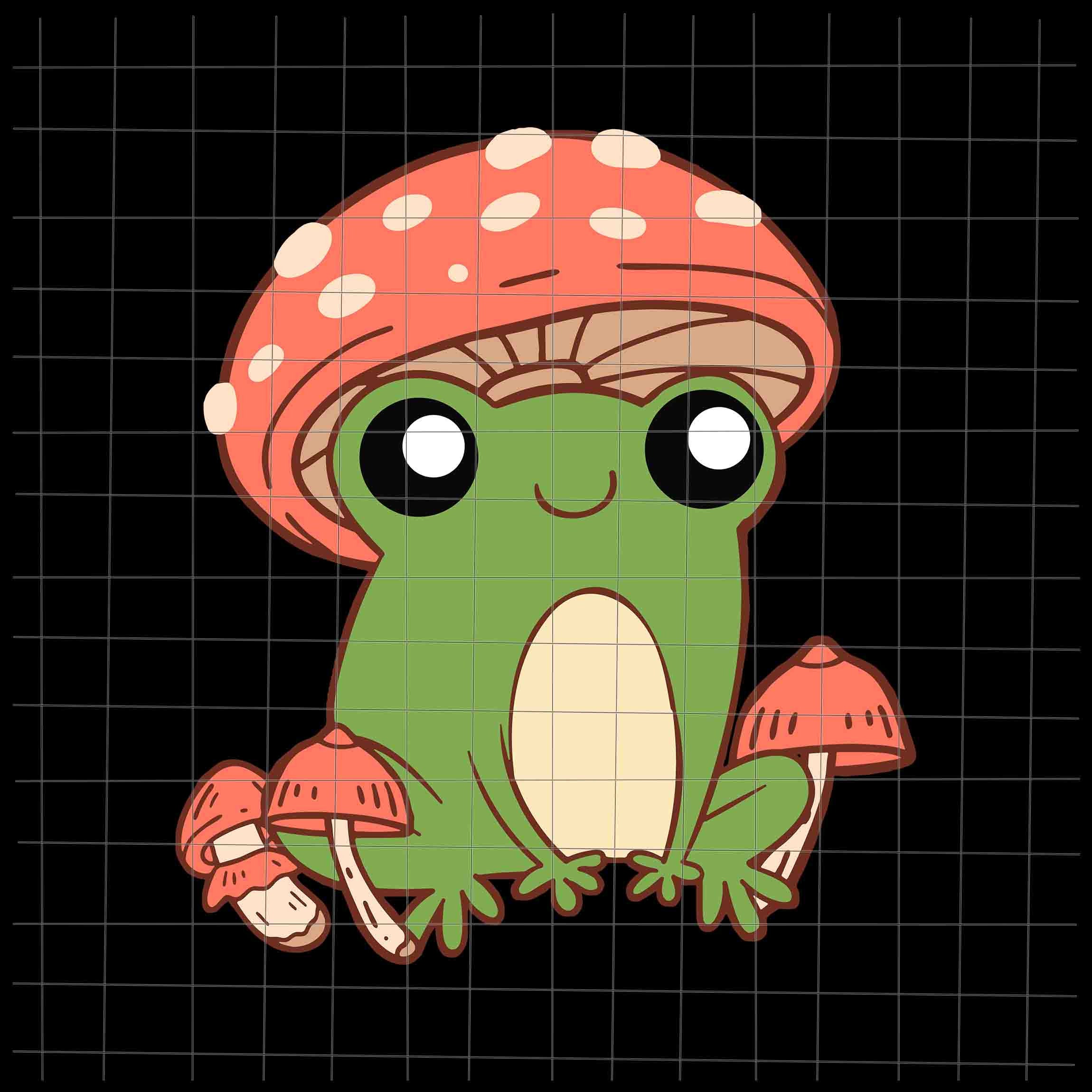 Frog Mushroom Svg Frog With Mushroom 