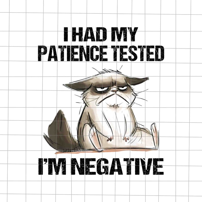 I Had My Patience Tested I'm Negative Png Lustiges Katzen Bild 1