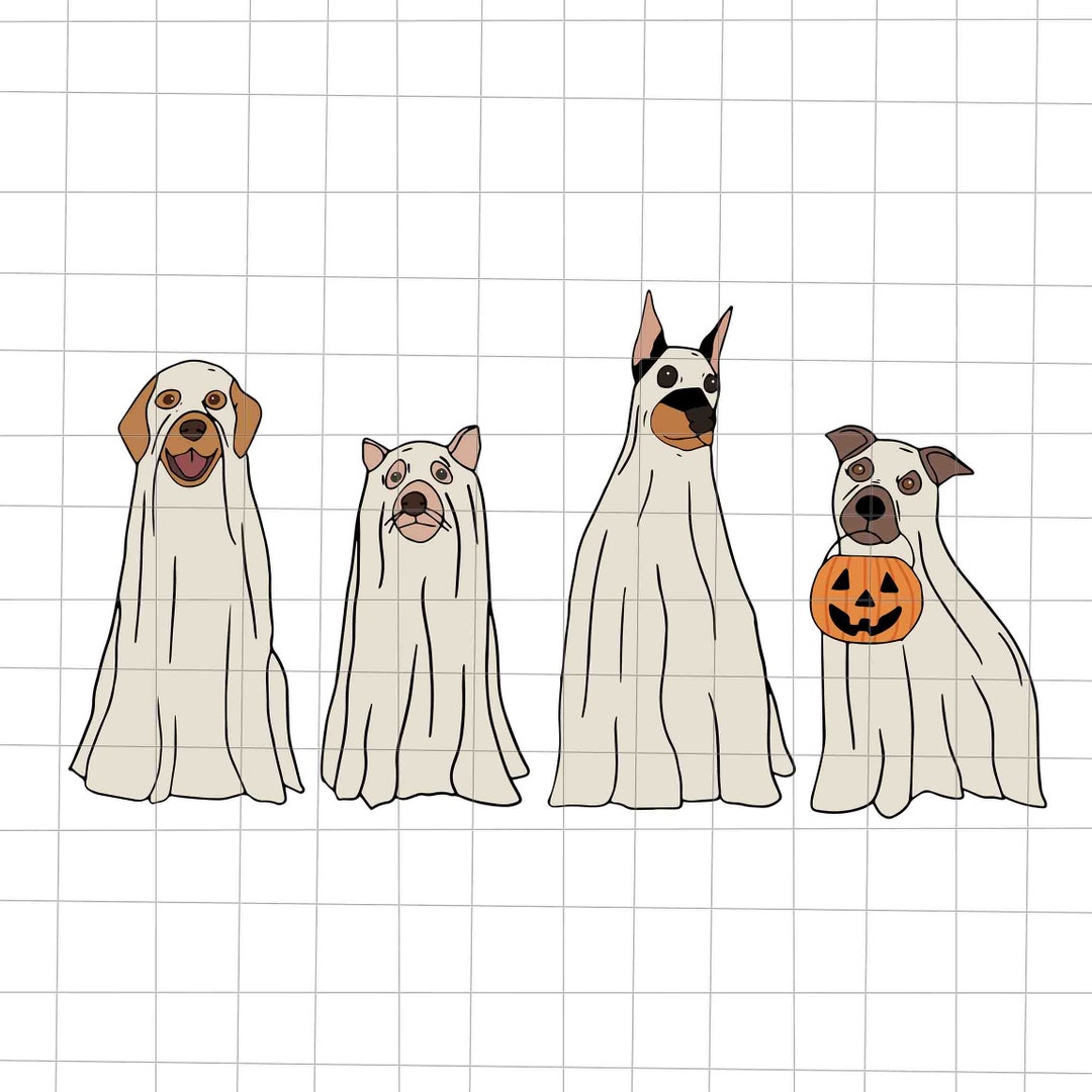 Ghost Dog Retro Spooky Season Svg Ghost Dog Halloween Svg - Etsy Singapore