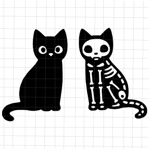 Halloween Skeleton Cat Svg Cat Halloween Svg Halloween Svg | Etsy
