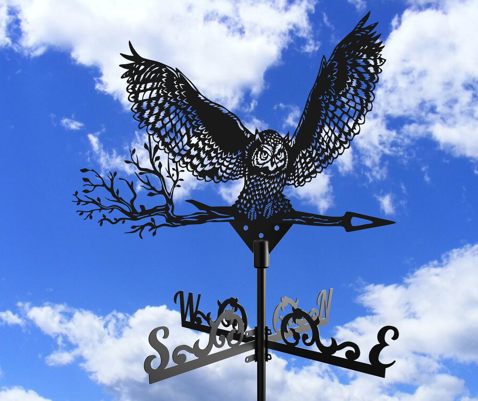 Owl Metal Weathervane for roofs Weathervane Outdoor Etsy