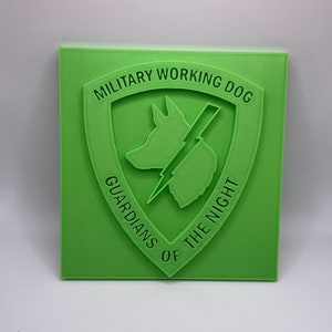 Military Working Dog Plaque 3D Printed, Guardians Of The Night K-9 Handler