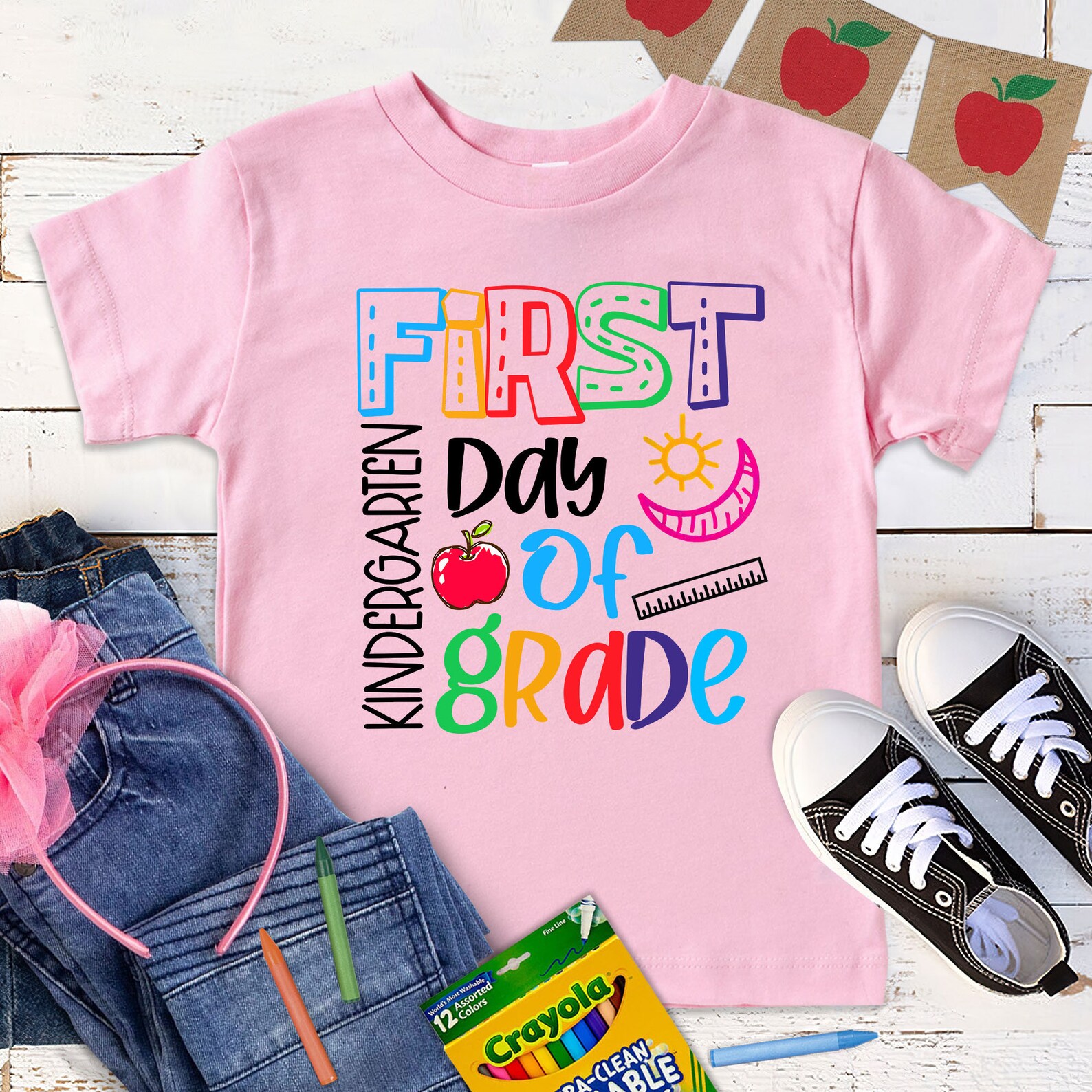 First Day Of Kindergarten T-shirt Custom Grade Back To School | Etsy