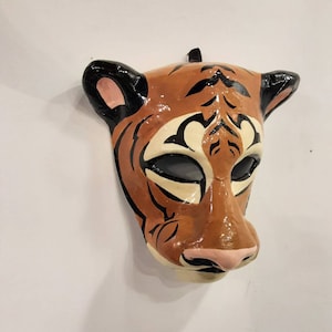 Venetian tiger mask in papier-mâché, hand made, paper mache, venetian mask