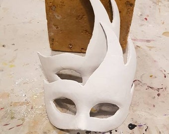 2 weiße venezianische Masken von Colombina Cigno zum Dekorieren aus Pappmaché, venezianische Maske, Pappmaché, Karnevalsmaske