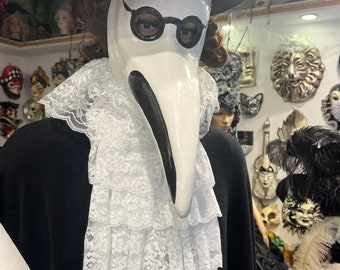 Chapeau complet du médecin de la peste et masque en papier mâché