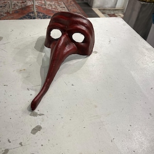 Captain Nose Mask from the Commedia Dell Arte in Handmade Papier Mache