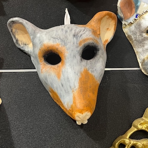 Venetian mouse mask in papier-mâché, hand made, paper mache, venetian mask