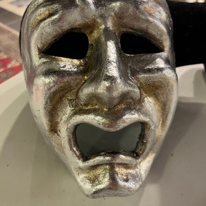 Tragic mask Comic mask, tragicomic mask made in Venice in papier-mâché, from the Commedia dell&#39;Arte