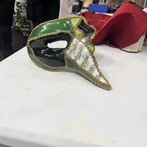 Pulcinella mask in papier-mâché nose of the Commedia Dell Arte handmade