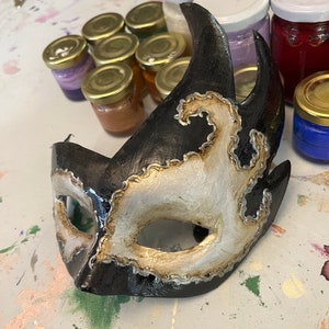 Colombina mask in hand made papier-mâché, venetian mask, halloween mask, venice mask, paper mache