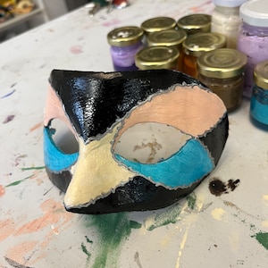 Colombina mask in hand made papier-mâché, venetian mask, halloween mask, venice mask, paper mache