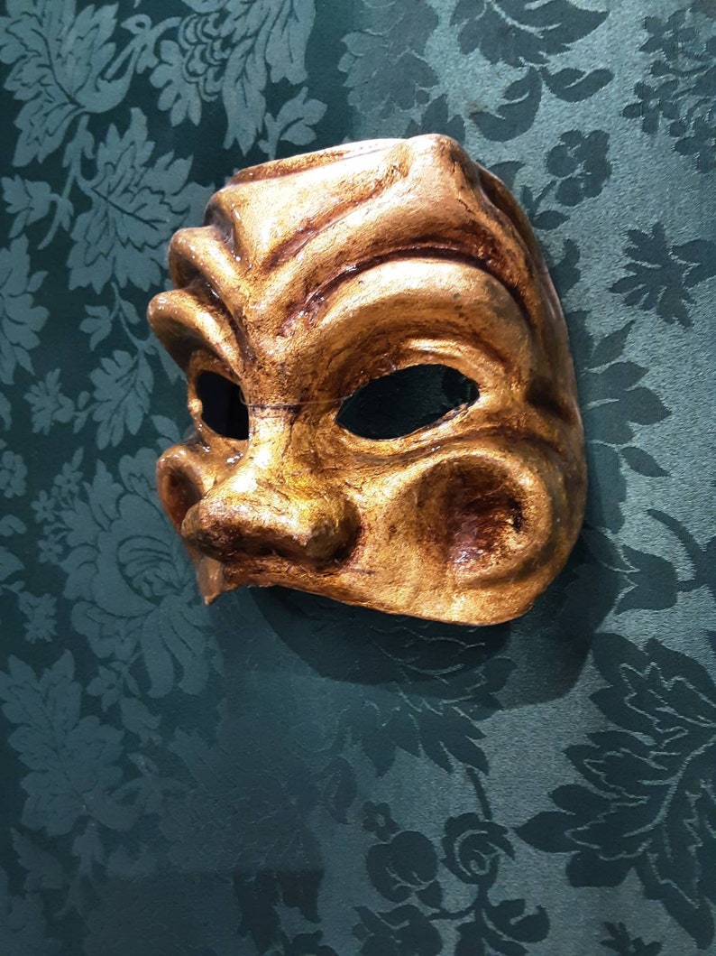 Venetian papier-mache mask of Harlequin Gold Leaf