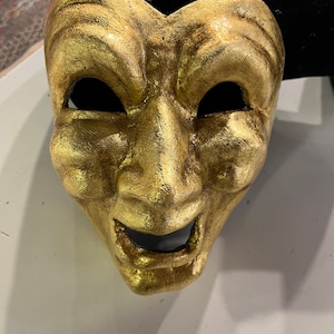 Tragic mask Comic mask, Tragi-comic mask made in Venice in papier-mâché, from the Commedia dell&#39;Arte