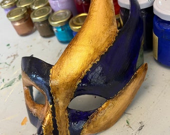 Colombina mask in hand made papier-mâché, Venetian mask, Halloween mask, Venice mask, paper mache