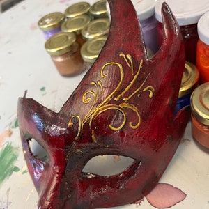 Colombina mask in hand made papier-mâché, venetian mask, halloween mask, venice mask, paper mache