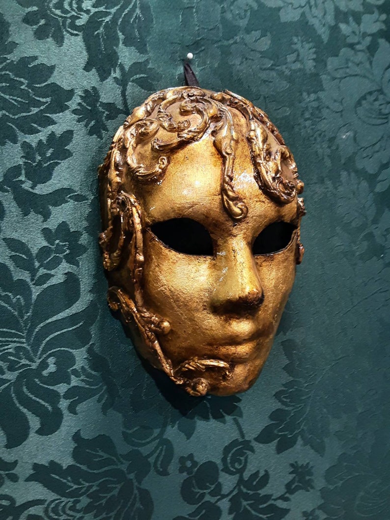 Mask Eyes Wide Shut in Papiermache Face Gold Leaf Etsy