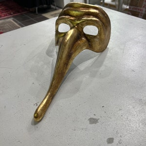 Venetian Scaramouche Nose Mask in Papier Mache from the Commedia Dell Arte Handmade