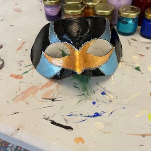 Colombina mask in hand made papier-mâché, venetian mask, halloween mask, venice mask, paper mache image 3