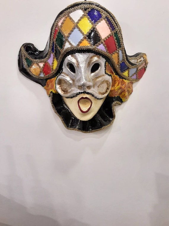 Arlecchino/Arlequin アルルカン マスク 仮面 Venetian Harlequin, Large Size Harlequin Mask in Handmade