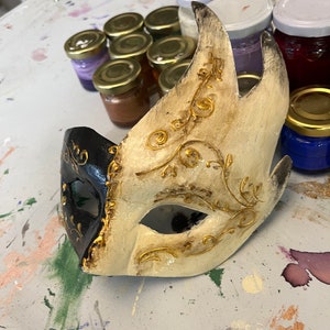 Colombina mask in hand made papier-mâché, venetian mask, halloween mask, venice mask, paper mache