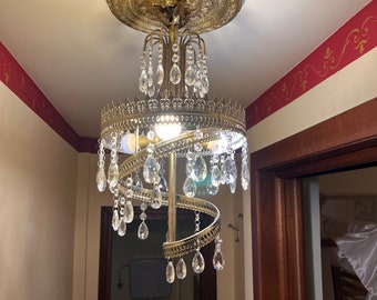 Magnifique lustre vintage en verre de Murano fait à la main