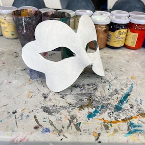 Venetian Butterfly Mask in papier-mâché, white to paint, hand made, Venetian mask, paper mache mask, carnival mask