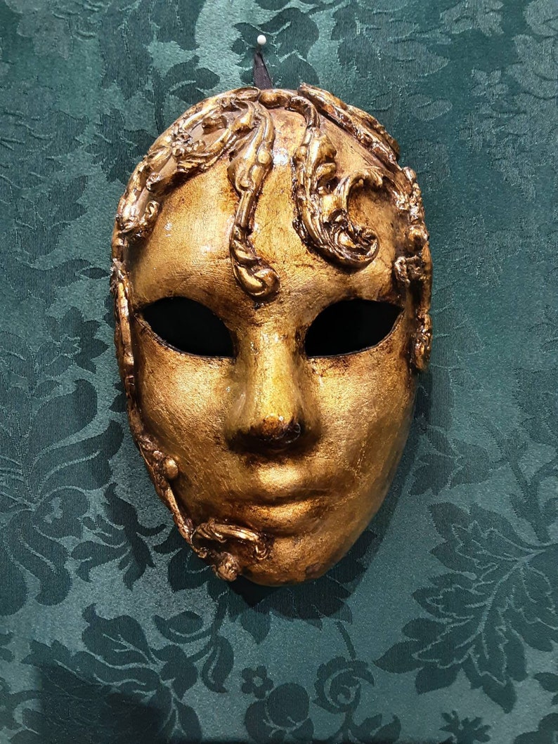 Mask Eyes Wide Shut in Papiermache Face Gold Leaf Etsy