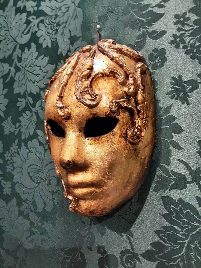 Mask Eyes Wide Shut in Papiermache Face Gold Leaf Etsy