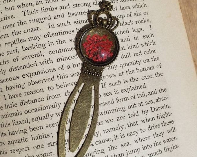 Antique Bronze Metal Bookmark, Floral Bookmark, Unique Bookmark