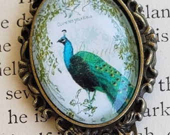 Peacock Antique Bronze Bookmark