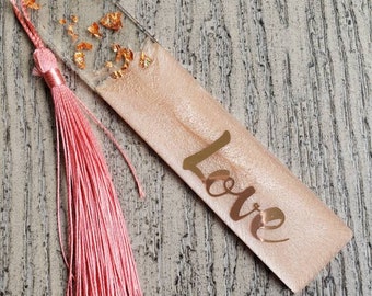 Rose Gold Resin Bookmark