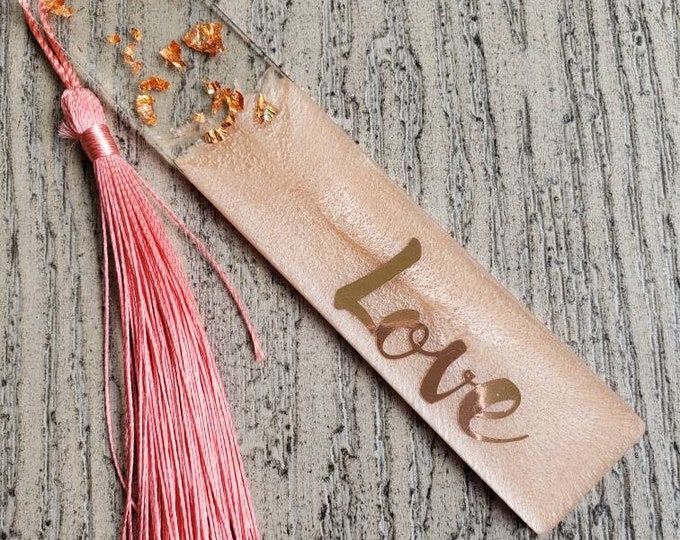 Rose Gold Resin Bookmark
