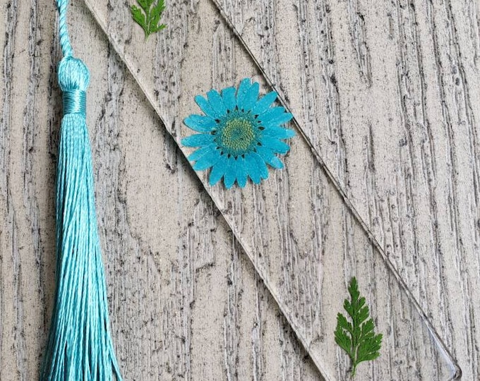 Blue Flower Resin Bookmark