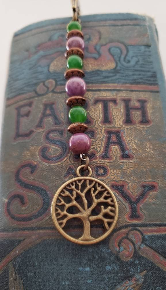 Tree of Life Crystal Antique Metal Bookmark