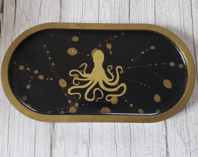 Octopus Resin Vanity Jewelry Tray, Jewelry Dish, Organizer, Soap Tray